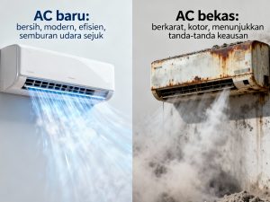 dreamina 2025 12 31 6152 perbandingan antara ac baru dan ac bekas